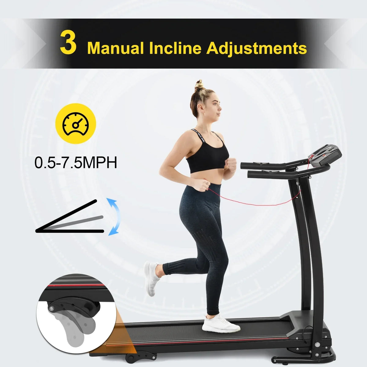 FYC Folding Treadmill With Incline, 2.5HP Motor, 220 LBS Capacity