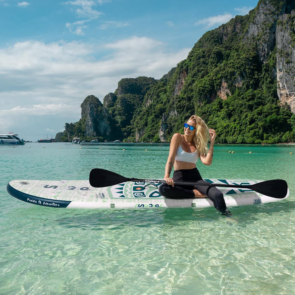 FunWater Inflatable Stand Up Paddle Board, 11 ft x 32 in x 6 in - SUP Paddle Accessories