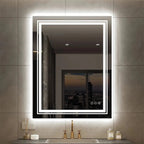 LED Lighted Bathroom Vanity Mirror, Silver, 3 Colors