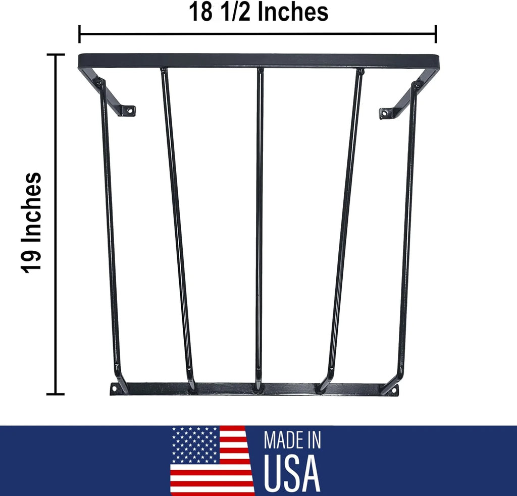 Dutch Ranch Steel Wall Hay Rack, Black, 18.5 in Long