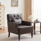Set Of 2 Upholstered Button-Tufted Accent Chairs With Lumbar Pillows - 30 x 29 x 35 inches