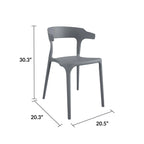 Novogratz Poolside Felix Stacking Dining Chairs, Indoor/Outdoor, 4-Pack, Charcoal