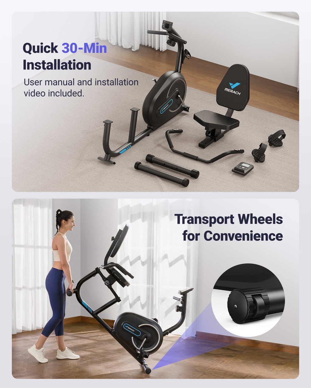 MERACH Recumbent Exercise Bike - S08 / S23