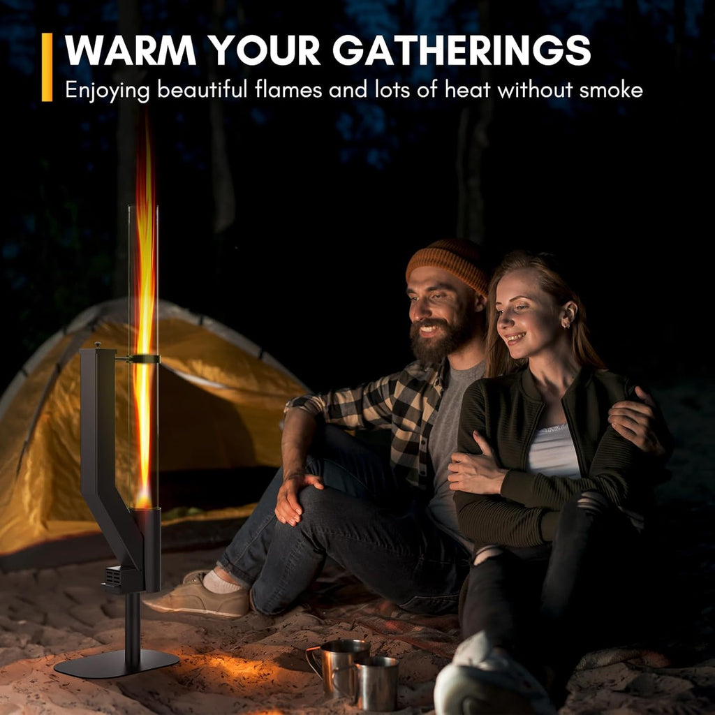 Rayzi 58 Inch Wood Pellet Patio Heater Fire Pit