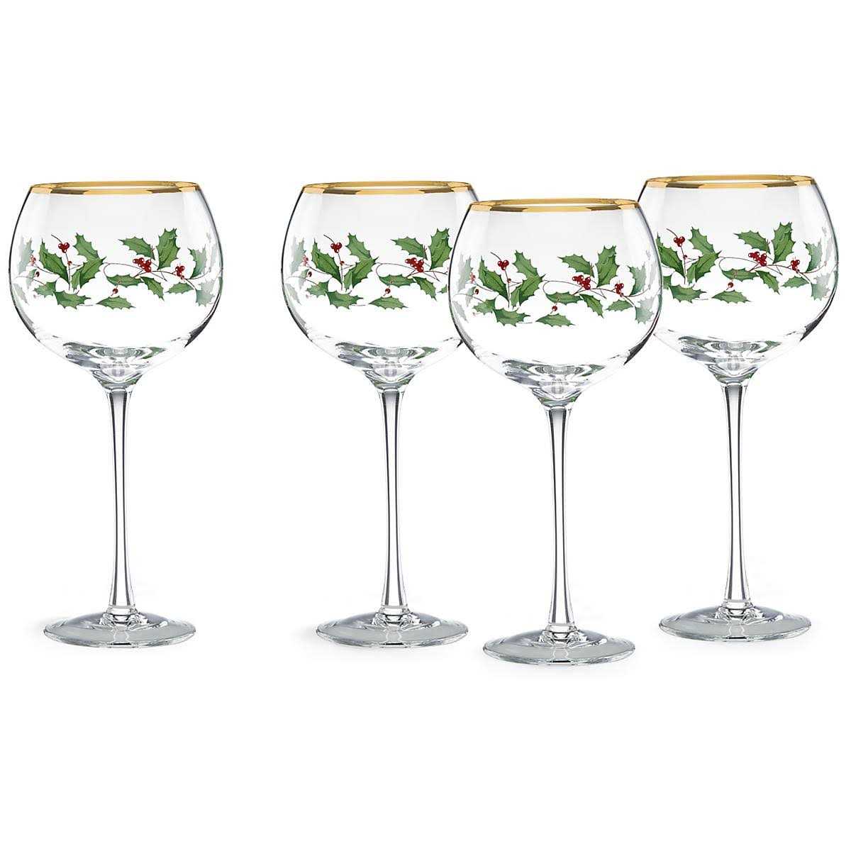 Lenox Holiday Wine Glass Set, 4-Piece, 16 oz
