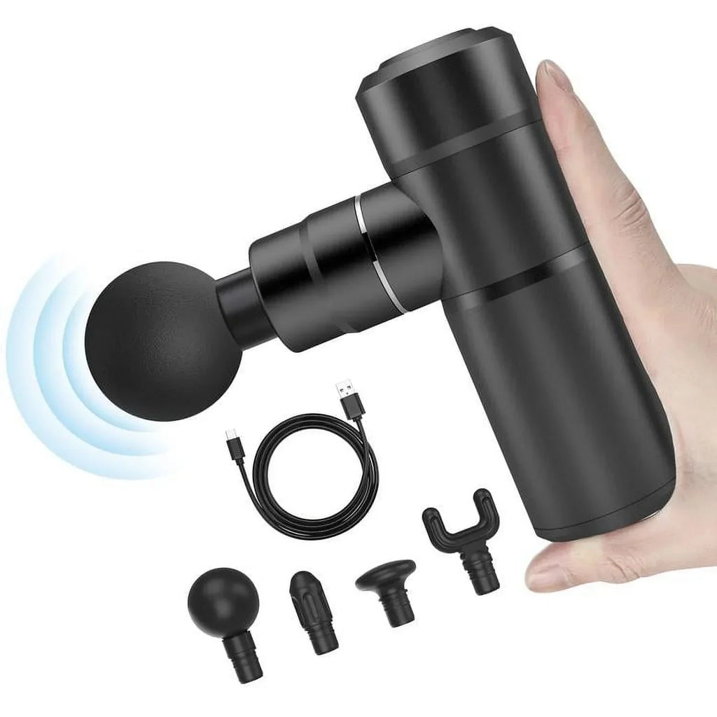 Comfier Mini Deep Tissue Massage Gun With 4 Heads And USB Charging