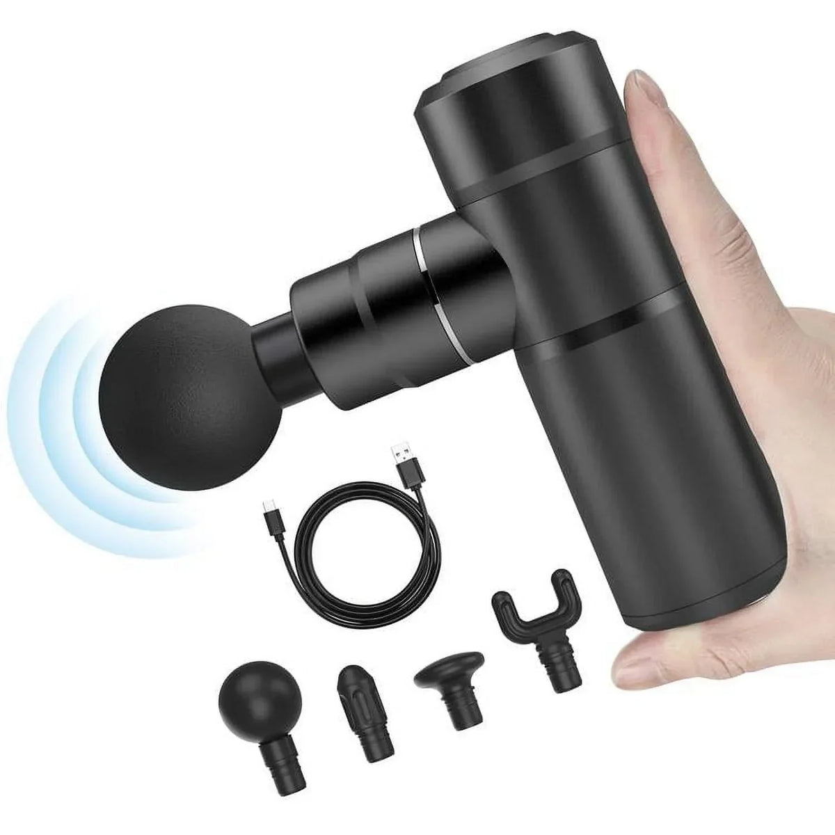 Comfier Mini Deep Tissue Massage Gun With 4 Heads And USB Charging