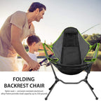 VEANERWOOD Folding Rocking Camping Chair With Pocket, Steel, 330lbs Capacity