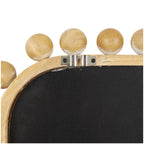 Brown Fir Wood Beaded Frame Wall Mirror 23.50in L x 1.50in W x 45.38in H