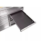 72 in. 18-Drawer 24 in. D Mobile Workbench With Solid Wood Top - Stainless Steel