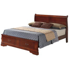 Passion Furniture Storage Sleigh Bed, Cherry, Full, 2 Drawers, 61L 84W 44H - PF-G3100D-FSB2
