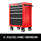 2000 Series 26-in W x 36.5-in H 5-Drawer Steel Rolling Tool Cabinet - Red