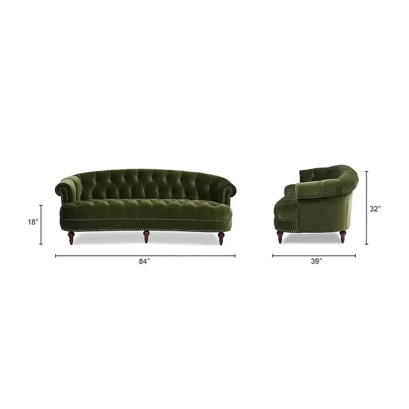 Jennifer Taylor Home La Rosa Chesterfield Sofa, 84-inch Velvet Tufted Upholstery - La Rosa 84 Mid