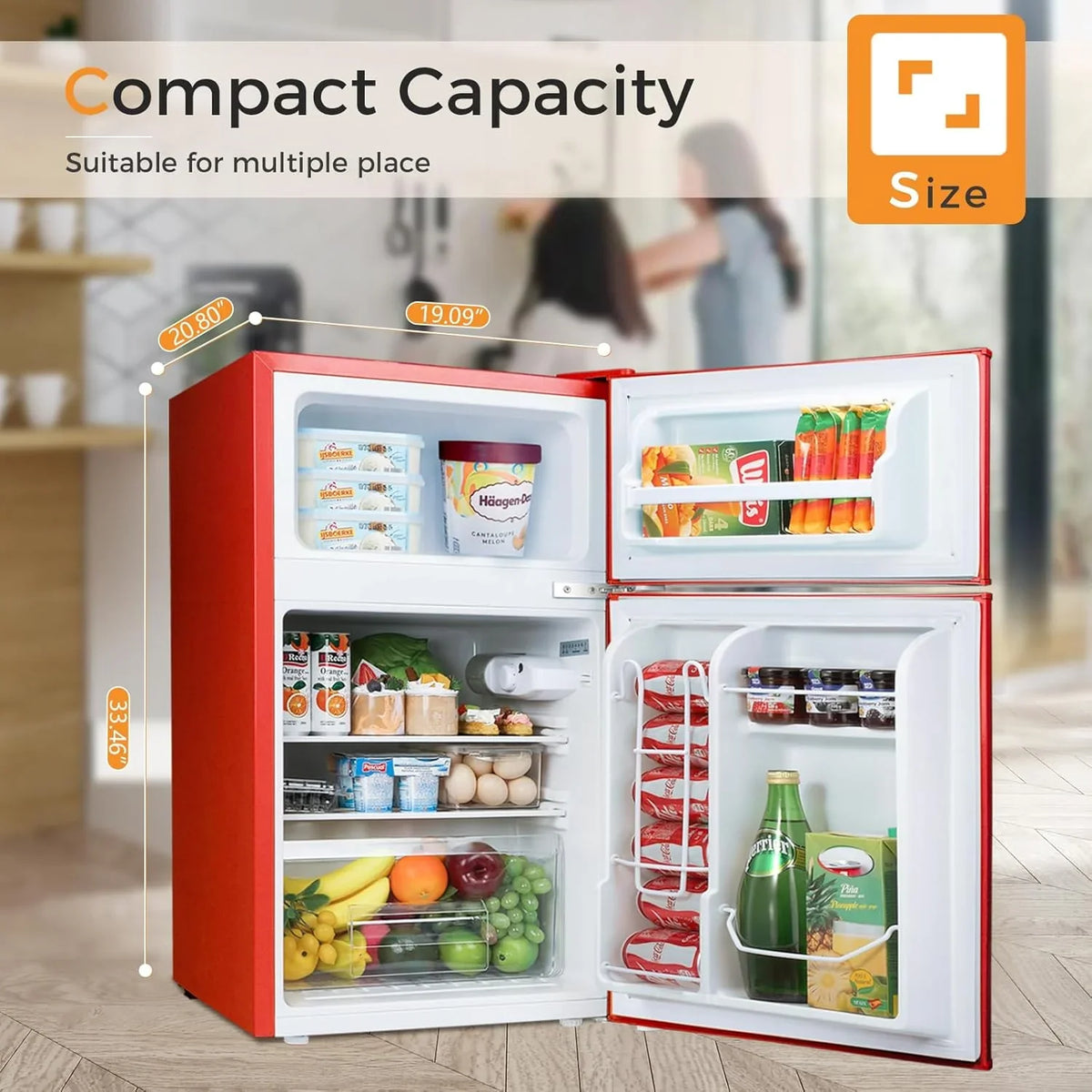 Antarctic Star Compact Mini Refrigerator 3.2 cu ft, Green - F90GR