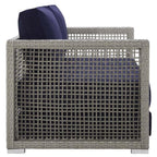 Afuera Living Wicker Patio Loveseat, Gray - 52in W x 32in D