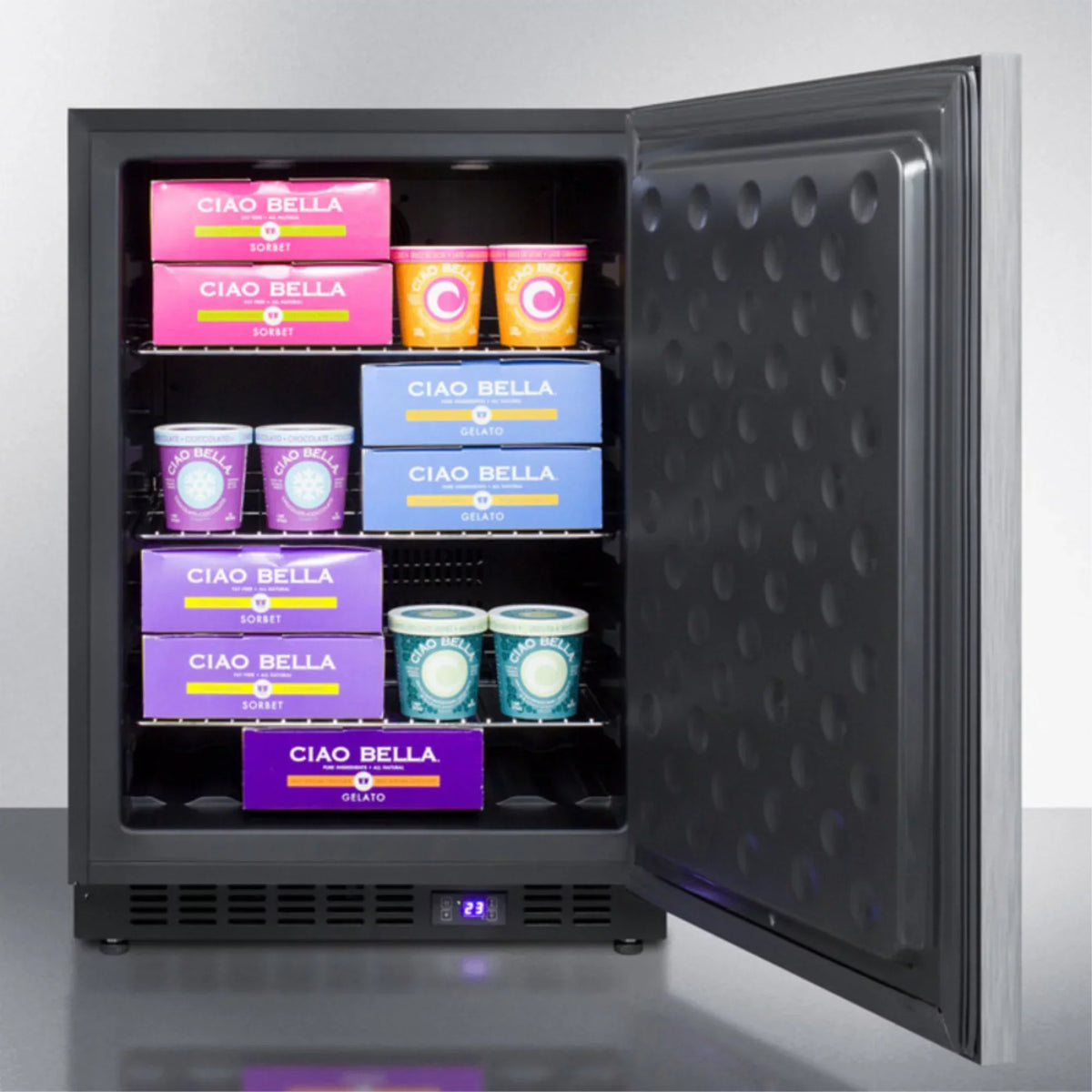 Frost-Free Built-In Undercounter All-Freezer With Stainless Steel Wrapped Exterior And Horizontal Handle