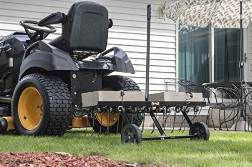 Agri-Fab 100 lb Tow Spiker/Seeder/Spreader, Black & 40-Inch Tine Tow Dethatcher, Black - 45-0543/45-0294