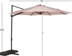 Grand Patio Outdoor Market Cantilever Steerable Umbrella, 10ft, Beige
