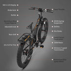 26 in 48V 13Ah 750W Fat Tire Electric Mountain Bike, Black - S48