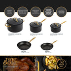 Thyme & Table 32-Piece Non-Stick Cookware & Bakeware Set, Black