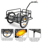 Ktaxon Two-Wheel Bicycle Cargo Trailer, Black, 16 in Inflatable Wheels