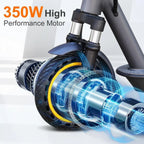 Electric Scooter 350W/500W Motor, 8.5/10 Solid Tires, 19/22 Mph, 28/21/12 Miles Range