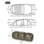 Naturehike Baluosi UL Ultralight Tunnel Hiking Tent, 15D, 2/3 Person, Olive Green - CNK2450WS036