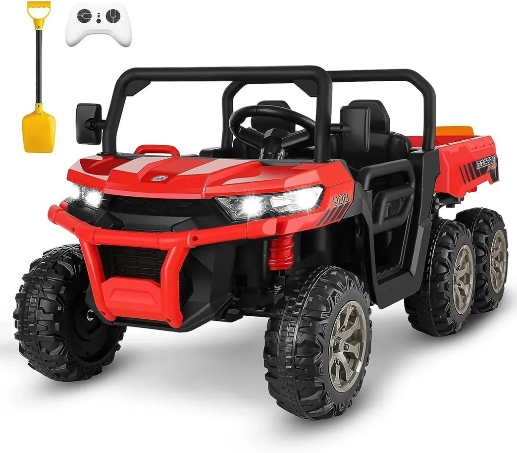 24V 6-Wheel UTV Ride-On With Dump Bed And 4WD Power