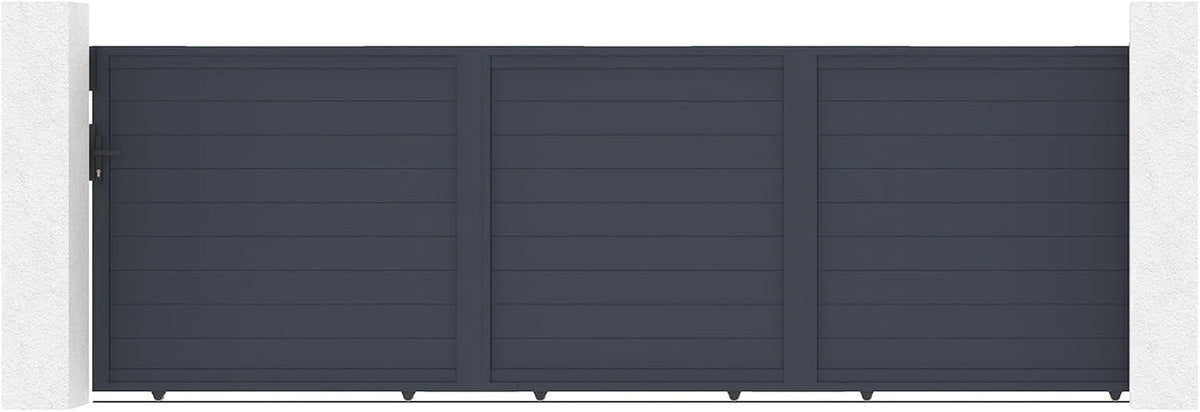 Casanoov Aluminium Folding Driveway Gate 4m x 160cm Grey - KIT-000024