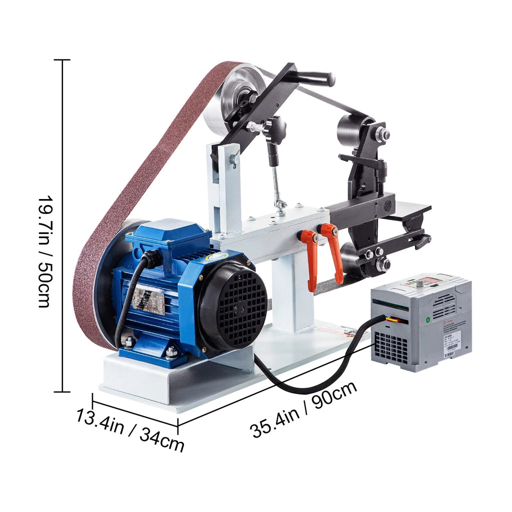 KFFKFF Metalworking Belt Sander Grinder, 1500W 2HP, 2 x 82 in, 3-in-1