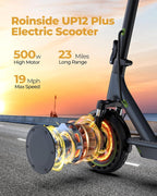 Roinside Electric Scooter, 8.5 in Solid Tires, 350W, 19 MPH, 21-23 Miles - UP12 Plus