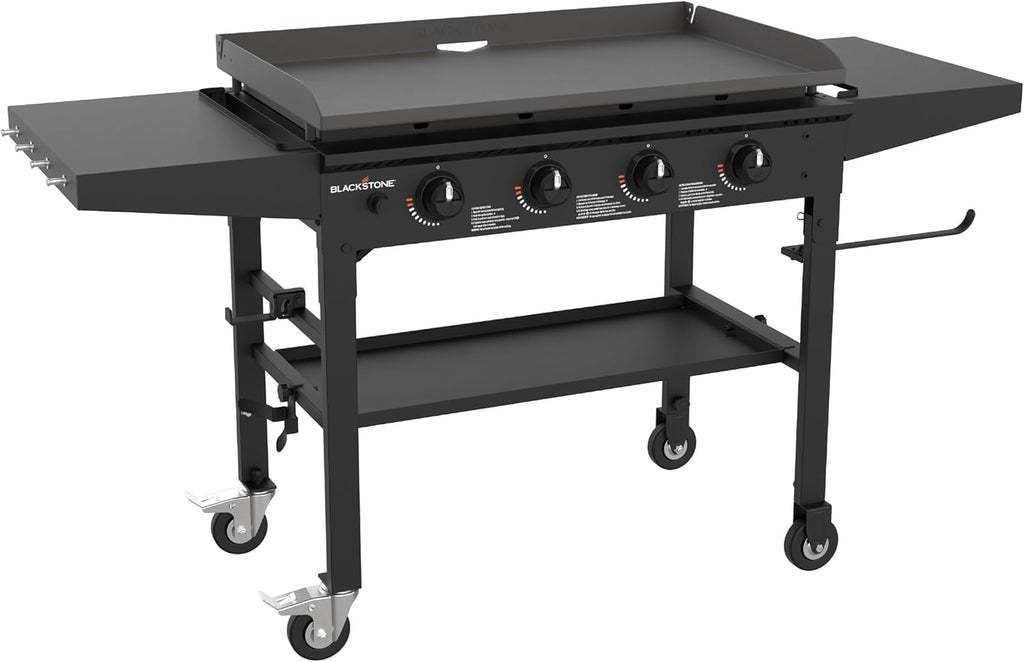 Blackstone 36 in Omnivore Griddle With Folding Side Shelves, Powder Coated Steel, Black - 1554