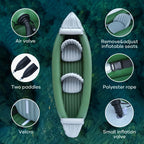 Naipo 2 Person Inflatable Kayak With Aluminum Oars, Carry Bag, Patch And Air Pump - 125.9 x 41.3 x 23.6 Inches