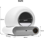 Automatic Cat Litter Box, White, 65L Capacity, 9L Collection Bin - TYSD-1