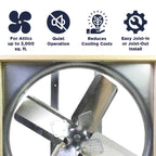 Cool Attic 30 Inch Belt Drive Whole House Fan With Shutter - CX30BD-2SPD