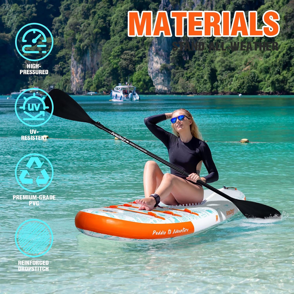 FunWater Inflatable Stand Up Paddle Board, 11 ft x 32 in x 6 in - SUP Paddle Accessories