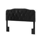 Tufted Gray Linen Headboard for Queen and Full Bed - 65in L x 3in W x 48in H