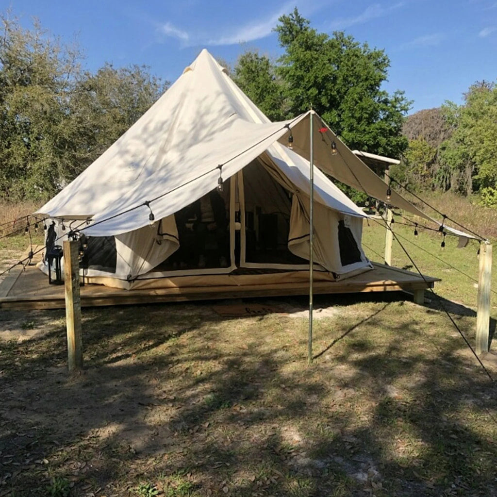 White Duck Outdoors Regatta Bell Tent Awning, Desert Red, 10 ft - Complete Canopy With Poles