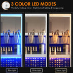 LVSOMT 360 Degree Rotating LED Jewelry Armoire With Full Length Mirror