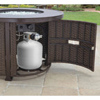 Better Homes & Gardens Propane Gas Fire Pit Table, 37 in Round, 50,000 BTU, Glass Beads, Metal Lid And Protective Cover - Colebrooke