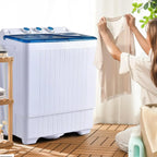 Costway Double Tub Washing Machine, 26 lb Capacity, 18 lb Wash, 8 lb Spin, Drain Pump
