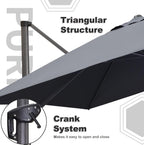 PURPLE LEAF 9 Feet Square Patio Cantilever Umbrella, Light Grey
