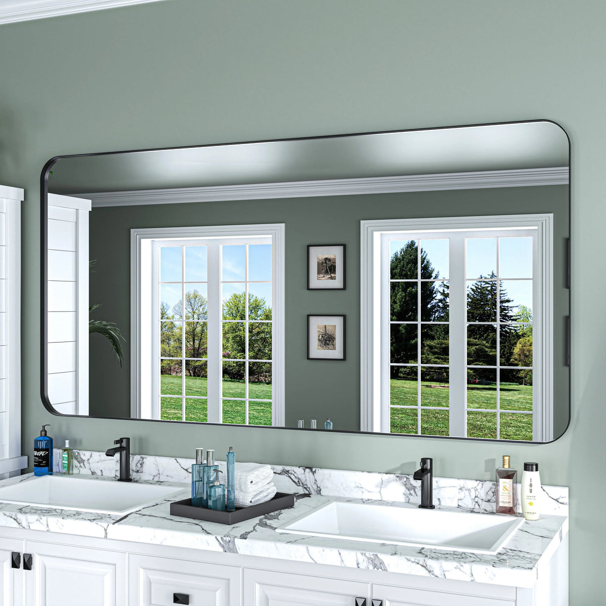 Aluminum Alloy Rounded Corner Wall Vanity Mirror