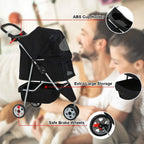 Bestpet Pet Stroller, 3 Wheels Travel Folding Carrier - T13