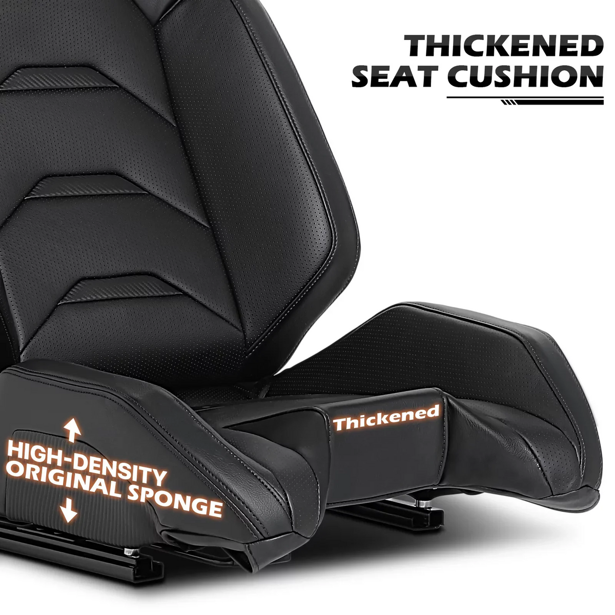 MoNiBloom Racing Simulator Game Seat, Black, 21.0 x 20.5 x 38.0 in, 330lbs, 80-180 Degree Backrest