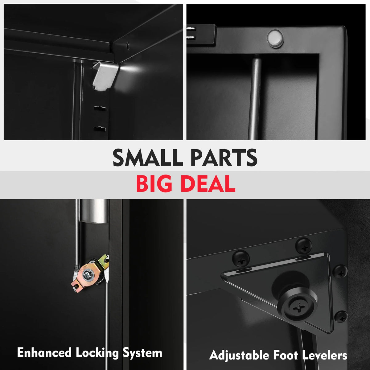 WORKPRO Metal Storage Cabinet With Locking Doors, Adjustable Shelves, Black, 71 Inches Tall - 31-1/2 x 15-3/4 Inch