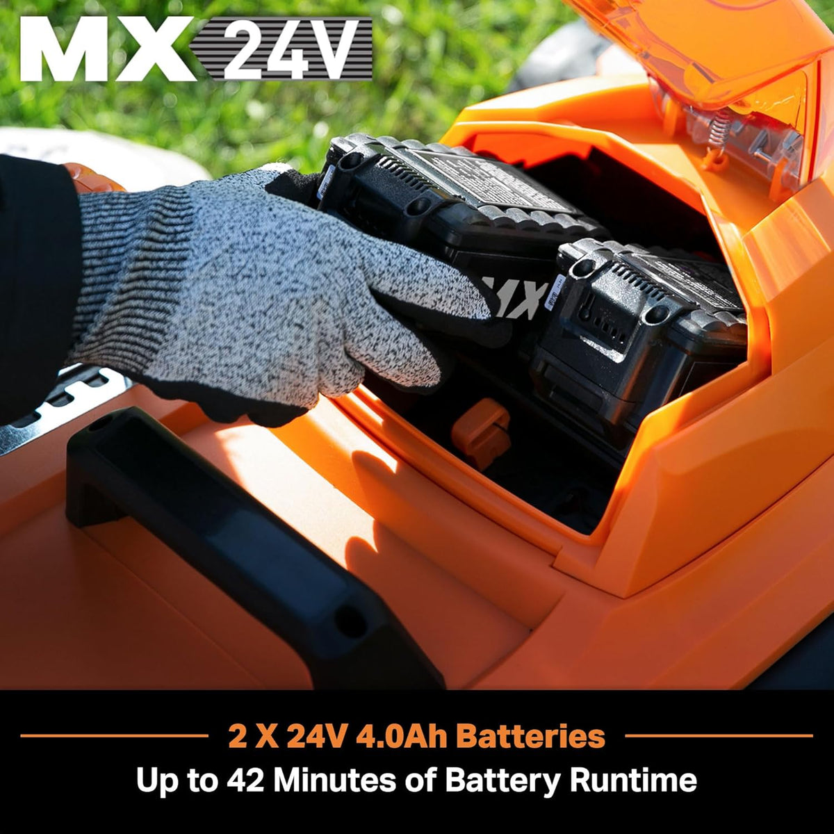 LawnMaster 48V Max Brushless Lawn Mower With 2 x 24V Max 4.0Ah Batteries And Dual Charger - CLMF4817E