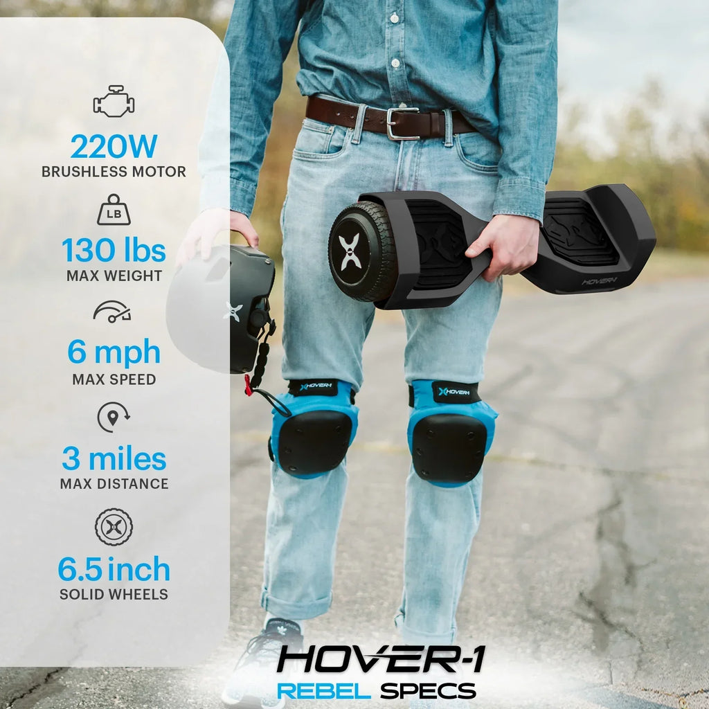 Hover-1 Rebel Kids Hoverboard With LED Headlight, 6 mph Max Speed, 130 lbs Max Weight, 3 Miles Max Distance - Pink Zebra