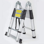 Bowoshen Telescopic Ladder 16.5 ft Aluminum 8 x 2 Steps 330 lb