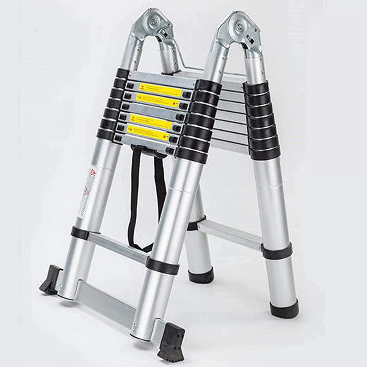 Bowoshen Telescopic Ladder 16.5 ft Aluminum 8 x 2 Steps 330 lb